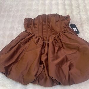 Fashion Nova Chocolate Strapless Bodysuit